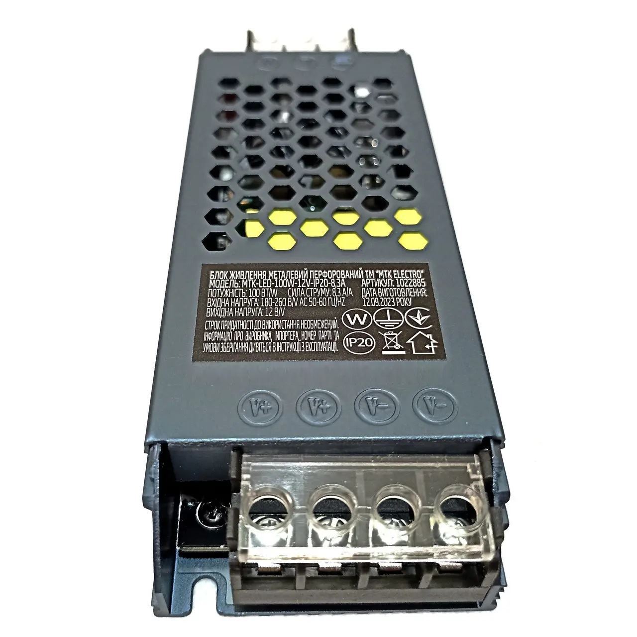 Power supply for LED 12V-8.3А-100W IP20 МТК (1022885)