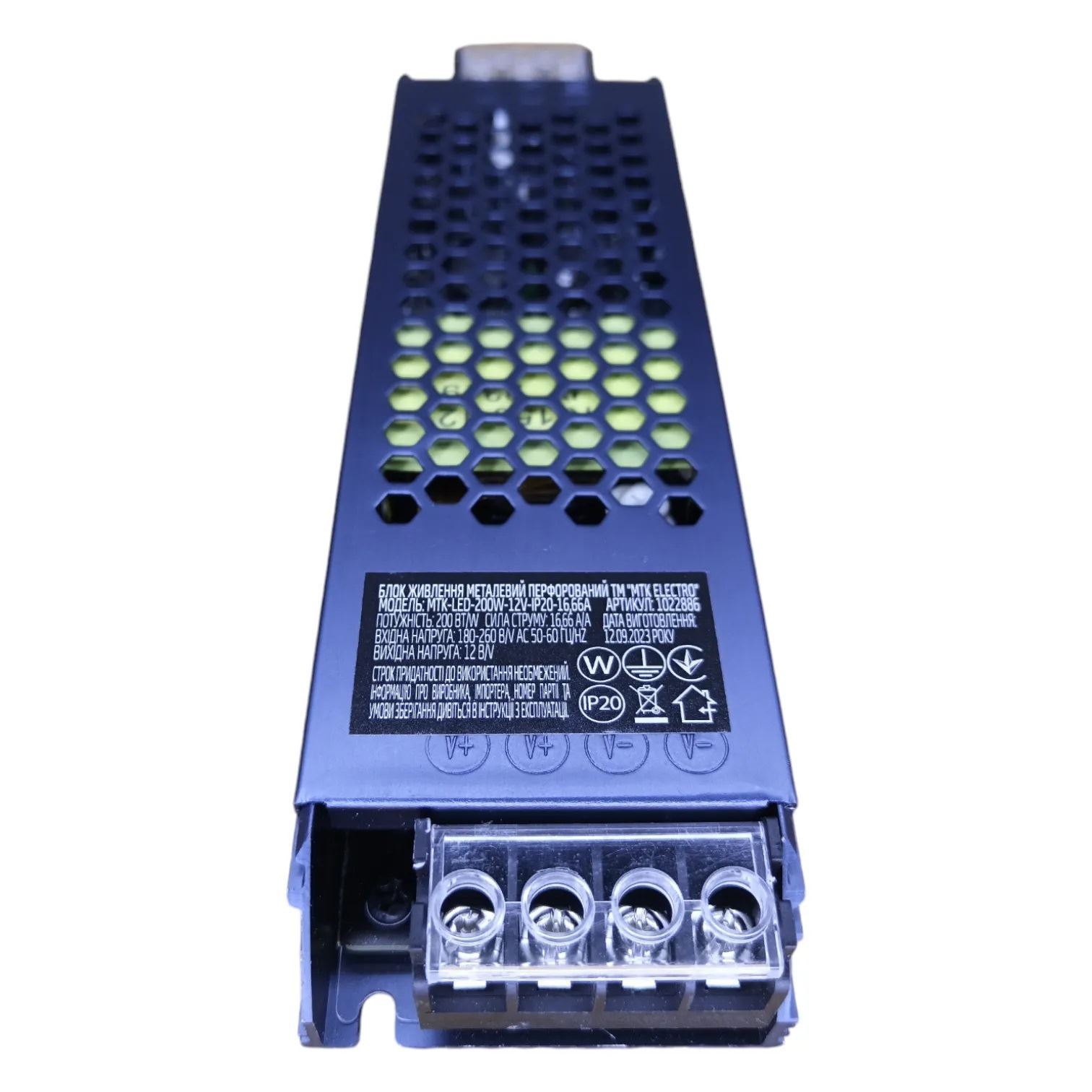 Power supply for LED 12V-16.66А-200W IP20 МТК (1022886)