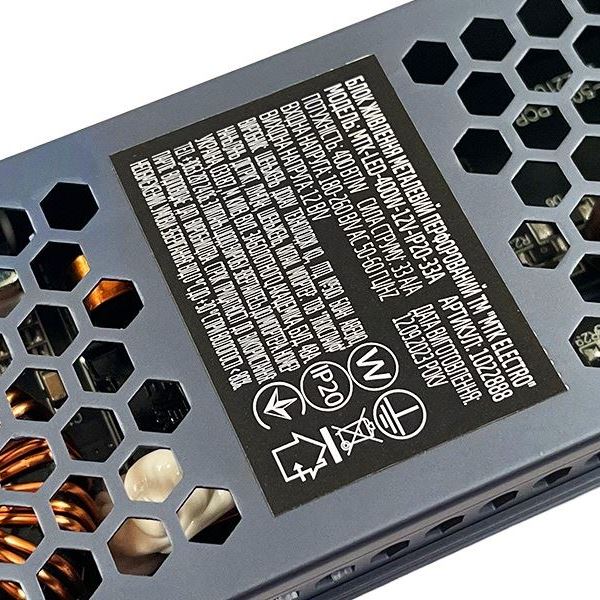 Power supply for LED LED 12V-33А-400W IP20 МТК (1022888)
