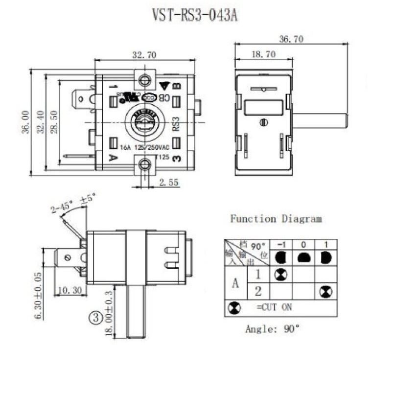 3-position switch Vasstrength VST-RS3-043A