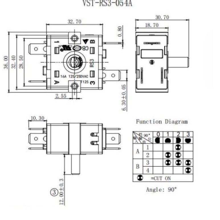 4-position switch Vasstrength VST-RS3-054A