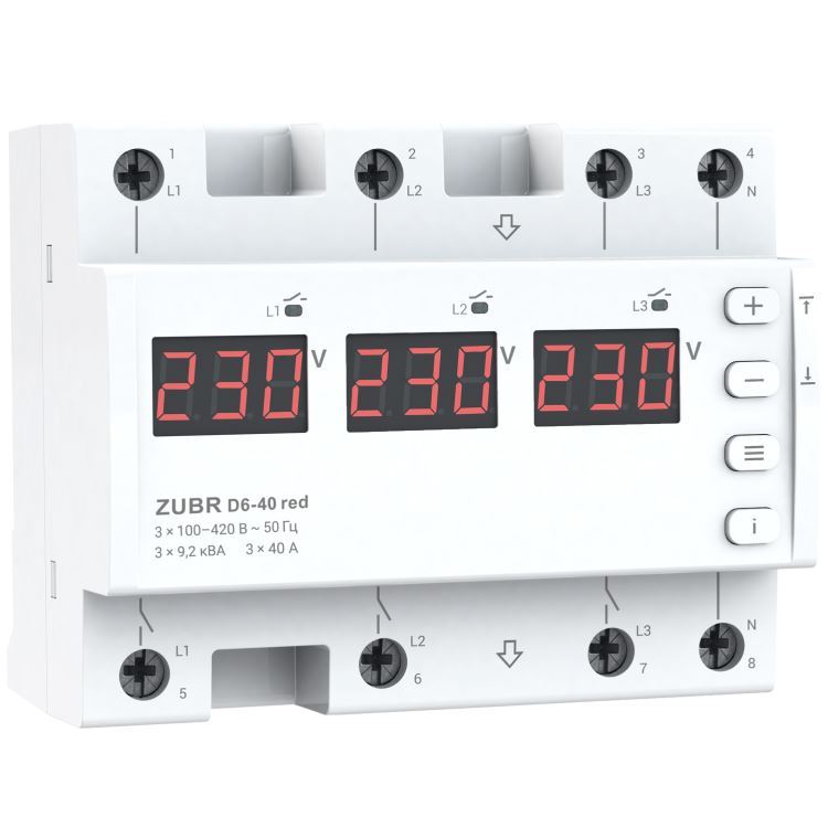 Voltage relay ZUBR D6-40 red