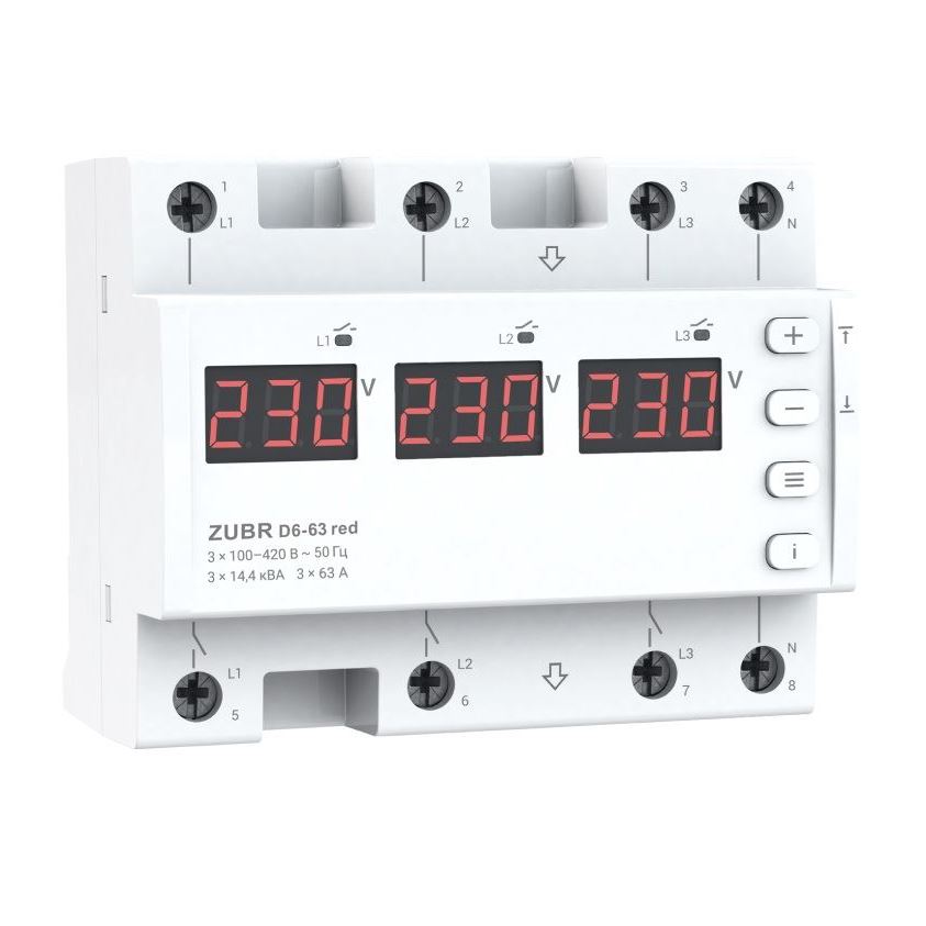 Voltage relay ZUBR D6-63 red