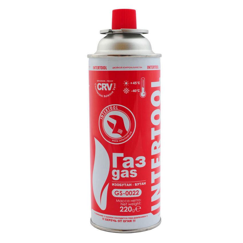 Газовий балон Intertool 220г з системою CRV (GS-0022)