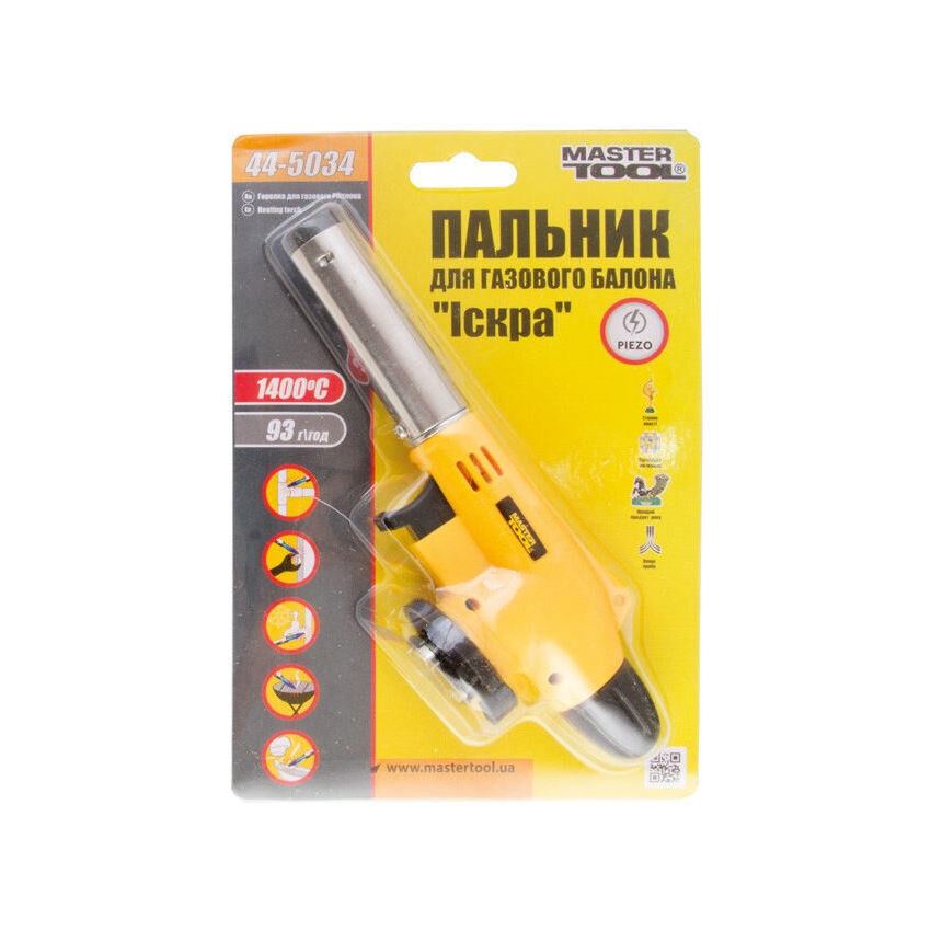 Пальник газовий c пьезоподжигом Mastertool Іскра (44-5034)