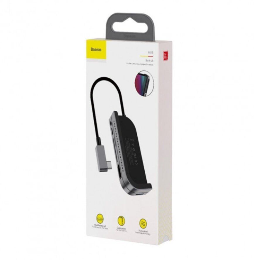 USB-хаб Baseus Bend Angle No.7 Multifunctional Type-C HUB Converter Dark gray