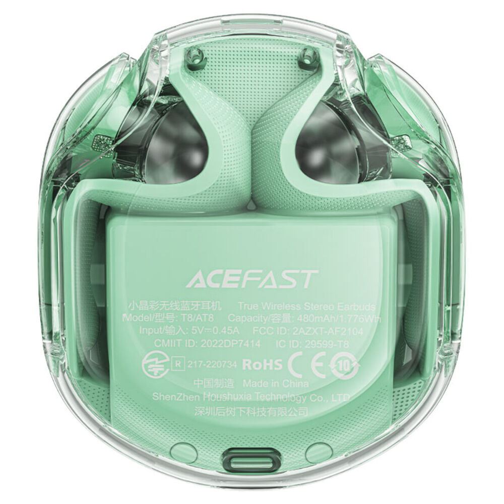 Бездротові навушники ACEFAST T8 Crystal color (2) bluetooth earbuds Mint Green