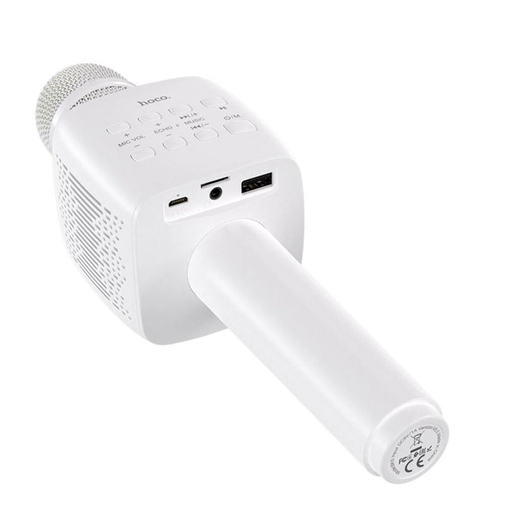 Портативна колонка HOCO BK5 Cantando karaoke microphone White