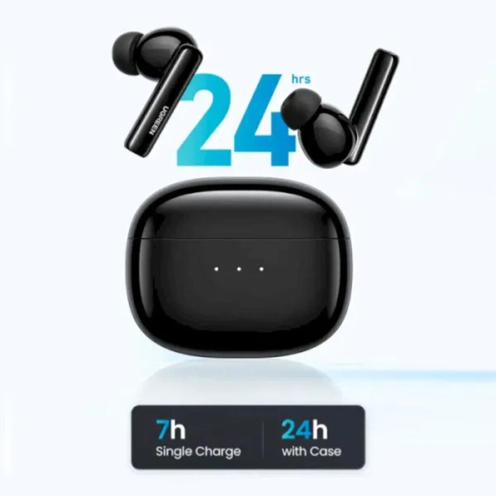 Бездротові навушники UGREEN WS106 HiTune T3 Active Noise-Cancelling Wireless Earbuds, IPX5, Black(UGR-90401)