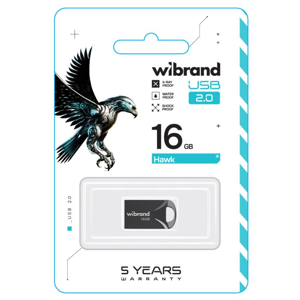 Флеш-накопичувач Wibrand USB 2.0 Hawk 16Gb Black
